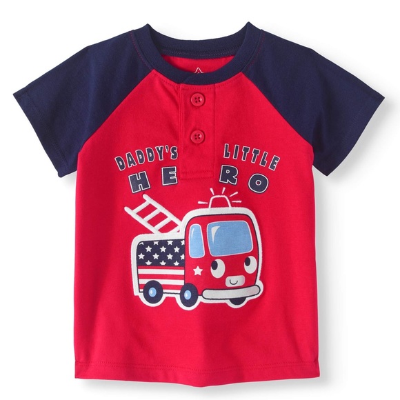 Henley Tee Other - NWT Henley Short Sleeve Firetruck Top Shirt 6-9mo